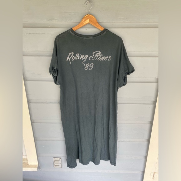 Free People X Day Dreamer Rolling Stones 89 Shirt Midi Dress Large - Picture 3 of 5